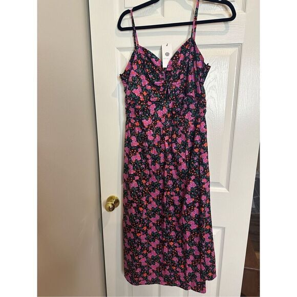 Social Te Spaghetti Floral Medium Pockets Dress Cut Outs Womens - Picture 1 of 9